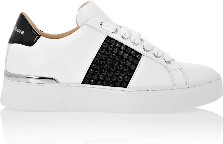 Philipp Plein Mix Leather Lo-Top Sneakers Crystal