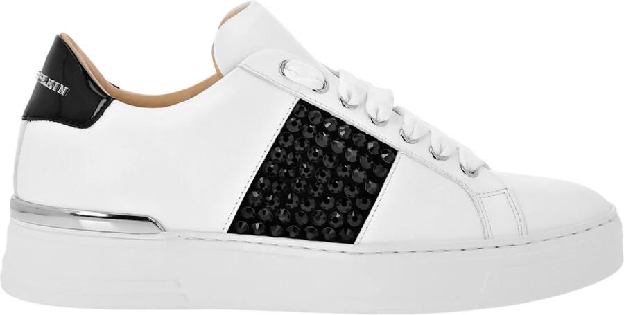 Philipp Plein Mix Leather Lo-Top Sneakers Crystal
