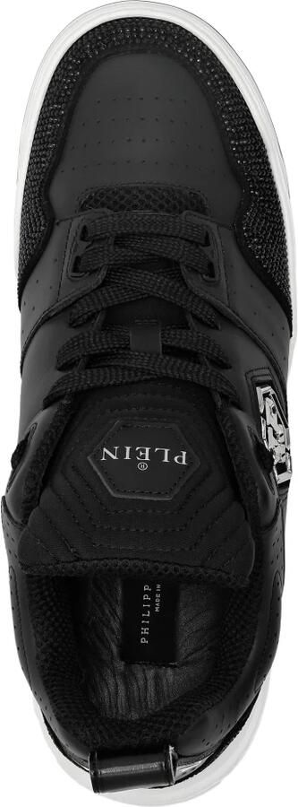 Philipp Plein Mix Leather Lo-Top Sneakers Crystal - Foto 3
