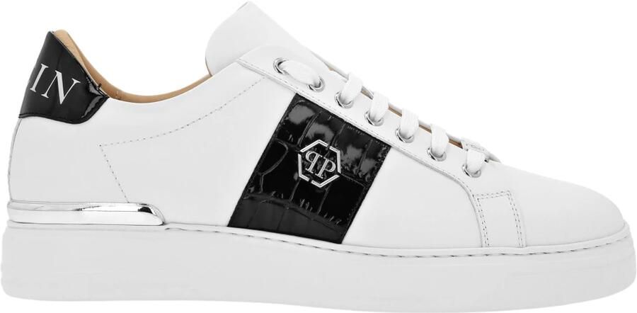 Philipp Plein Mix Leather Lo-Top Sneakers Hexagon