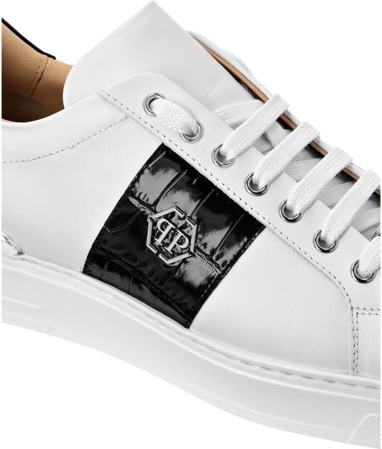 Philipp Plein Mix Leather Lo-Top Sneakers Hexagon - Foto 2