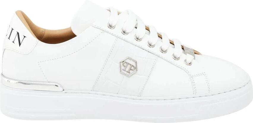 Philipp Plein Mix Leather Lo-Top Sneakers Hexagon