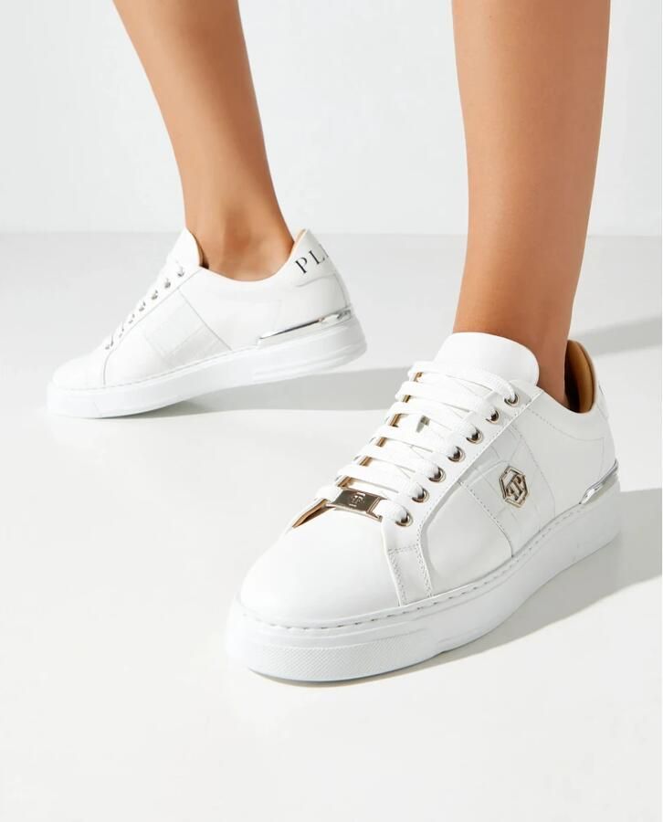 Philipp Plein Mix Leather Lo-Top Sneakers Hexagon - Foto 2
