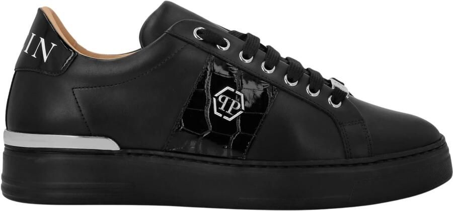 Philipp Plein Mix Leather Lo-Top Sneakers Hexagon