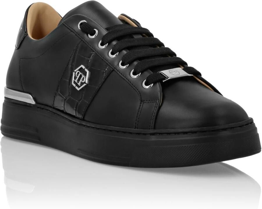 Philipp Plein Mix Leather Lo-Top Sneakers Hexagon - Foto 3