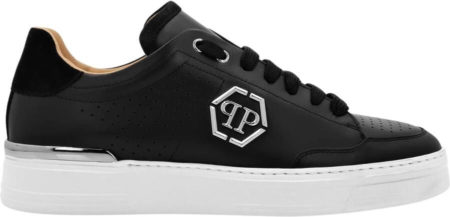 Philipp Plein Mix Leather Lo-Top Sneakers
