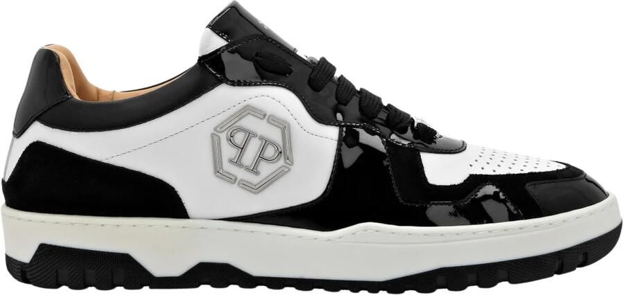 Philipp Plein Mix Leather Lo-Top Sneakers