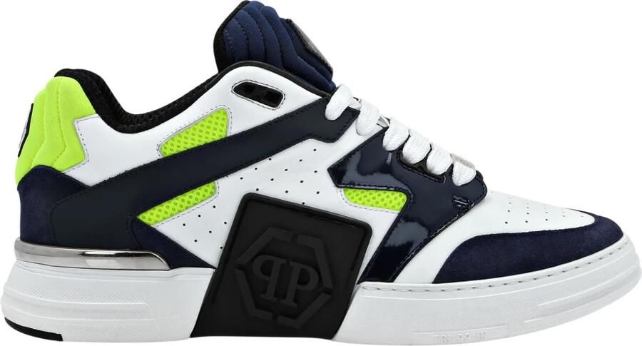 Philipp Plein Mix Leather Lo-Top Sneakers
