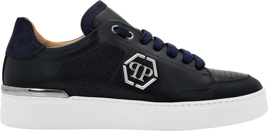 Philipp Plein Mix Leather Lo-Top Sneakers