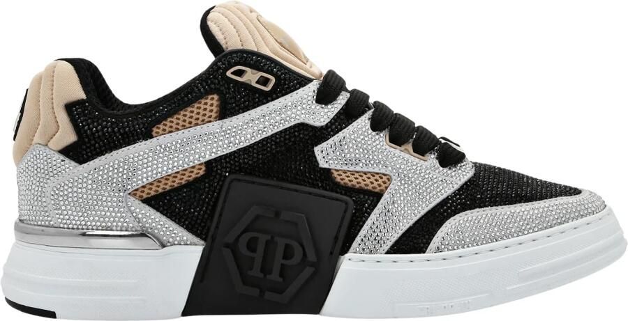 Philipp Plein Mix Leather Lo-Top Sneakers Strass - Foto 2