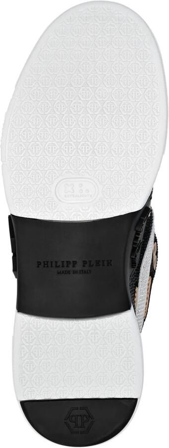 Philipp Plein Mix Leather Lo-Top Sneakers Strass