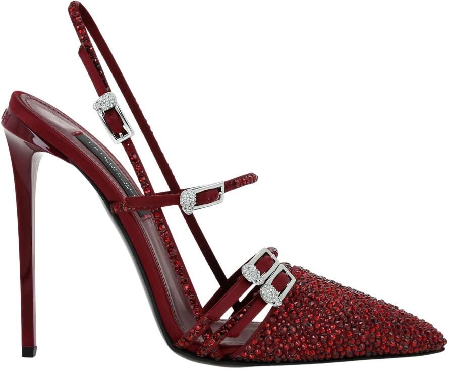 Philipp Plein Multi-Strap High-Heel Slingbacks 12 Mix Strass
