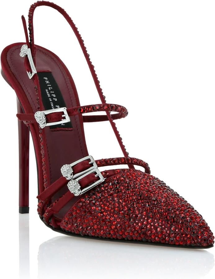 Philipp Plein Multi-Strap High-Heel Slingbacks 12 Mix Strass - Foto 3