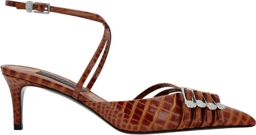 Philipp Plein Multi-Strap Lage Hak Slingback Cocco Print