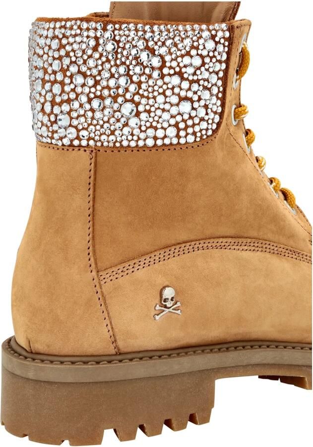Philipp Plein Nabuk Boots Low Flat Crystal The Hunter - Foto 2