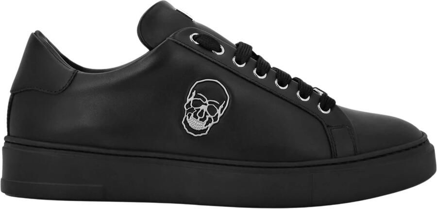 Philipp Plein Nappa Leather Lo-Top Sneakers Skull