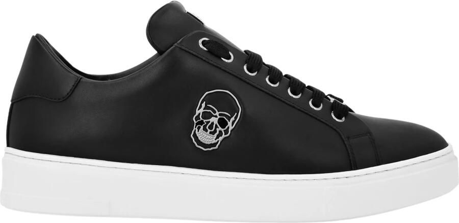 Philipp Plein Nappa Leather Lo-Top Sneakers Skull