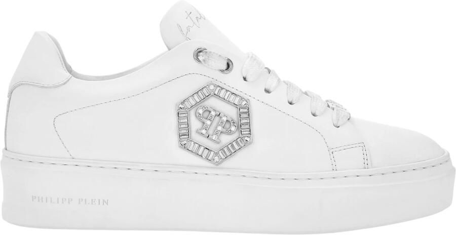 Philipp Plein Nappa Leather Low Top Sneakers Crystal Fatale - Foto 2