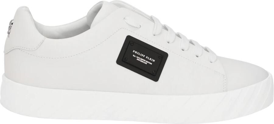 Philipp Plein Nappa Leather Low-Top Sneakers Placca