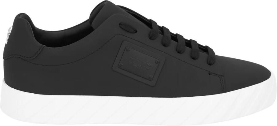 Philipp Plein Nappa Leather Low-Top Sneakers Placca