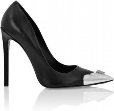 Philipp Plein Nappa Leren Decollete High Heels Skull Strass