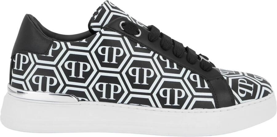 Philipp Plein Nappa Leren Lage Sneakers Grote Monogram