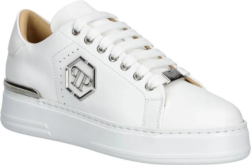 Philipp Plein Nappa Leren Lage Sneakers Hexagon
