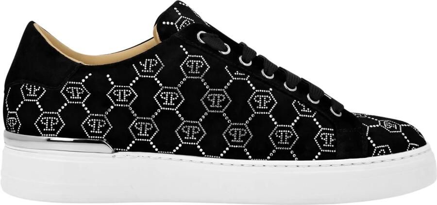 Philipp Plein Nappa Leren Lo-Top Sneakers Strass Monogram - Foto 2