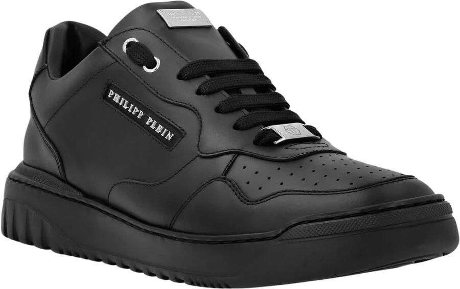 Philipp Plein Nappa Leren Low-Top Sneakers met Letters