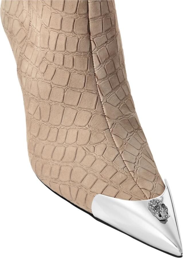 Philipp Plein Nubuck Laag uitgesneden laarsjes met halfhoge hak 9 - Foto 2