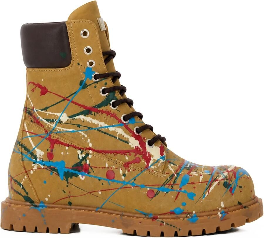 Philipp Plein Veterboots ' Skull ' bruin gemengde kleuren