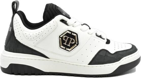 Philipp Plein Croco Print Leren Sneakers White Heren
