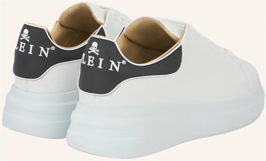 Philipp Plein Iconische Monogram Leren Sneakers met Gestructureerde Zool White Heren