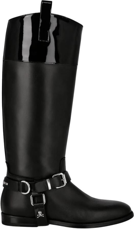 Philipp Plein Patent Leather Boots High Flat - Foto 2
