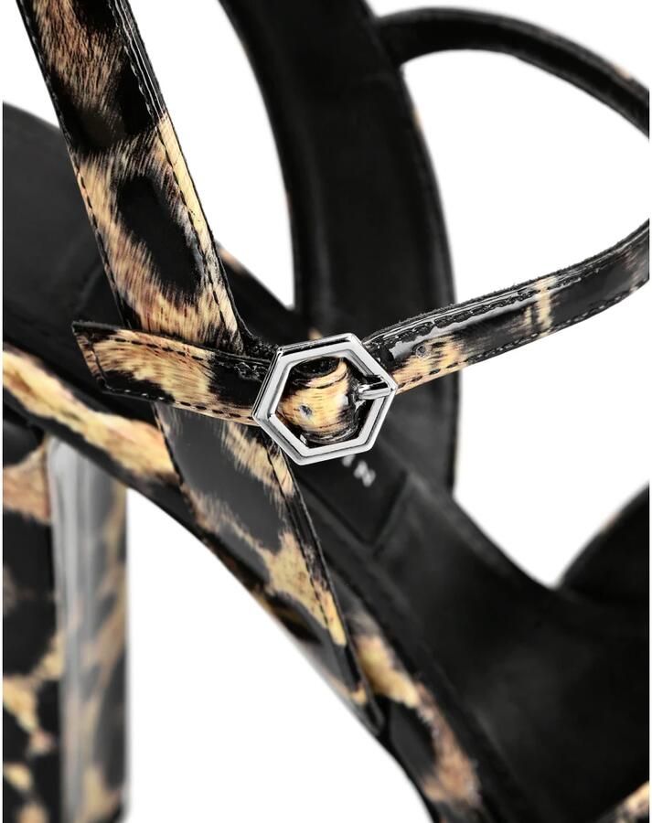 Philipp Plein Patent Leather Sandals High Heels Leopard - Foto 2