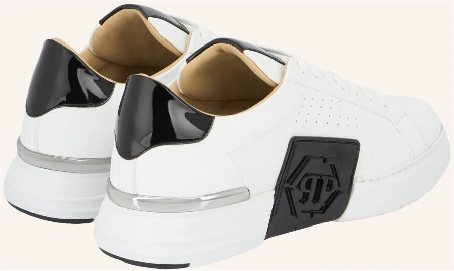 Philipp Plein Hexagon Lo-Top Sneakers Effen Vetersluiting White - Foto 8