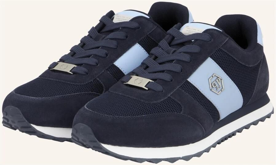 Philipp Plein Sneakers laag 'Hexagon' navy lichtblauw - Foto 7