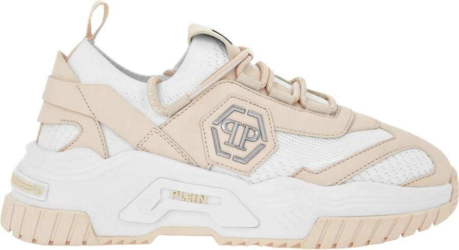 Philipp Plein Sneakers laag 'Predator' lichtbeige wit