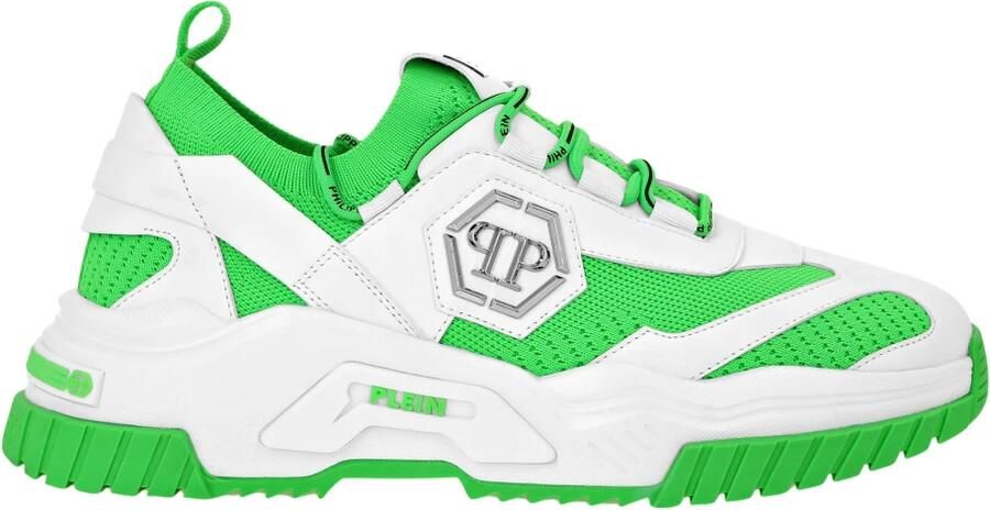 Philipp Plein Sneakers laag 'Predator' grijs groen wit
