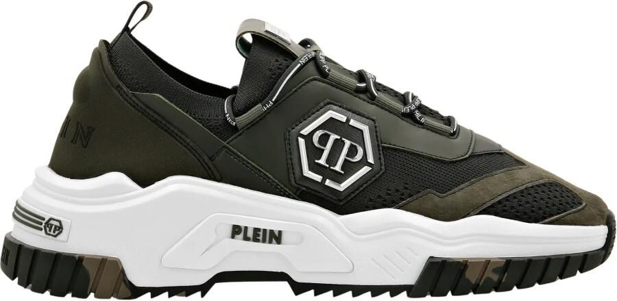 Philipp Plein Sneakers laag 'Predator' goud olijfgroen wit