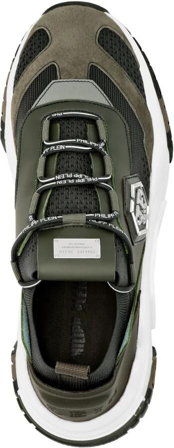 Philipp Plein Sneakers laag 'Predator' goud olijfgroen wit - Foto 4