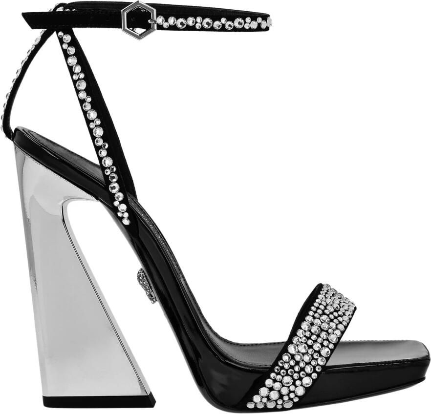 Philipp Plein Rhinestone Nappa Single Strap Sandal