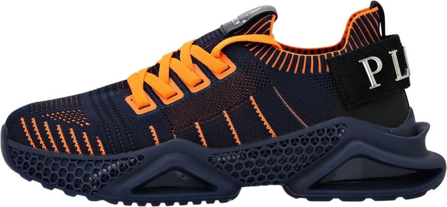 Philipp Plein Sneakers laag donkerblauw oranje wit