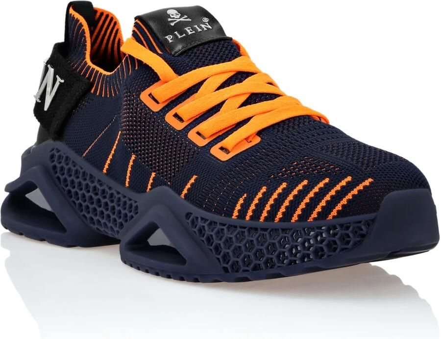 Philipp Plein Sneakers laag donkerblauw oranje wit - Foto 2