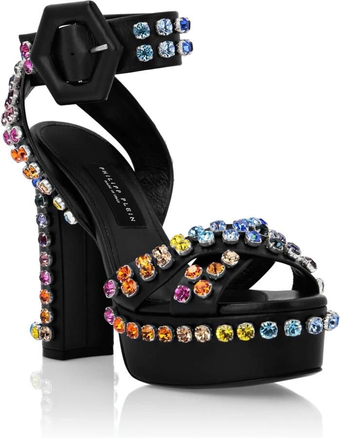 Philipp Plein Sandalen met hoge hak en kristallen