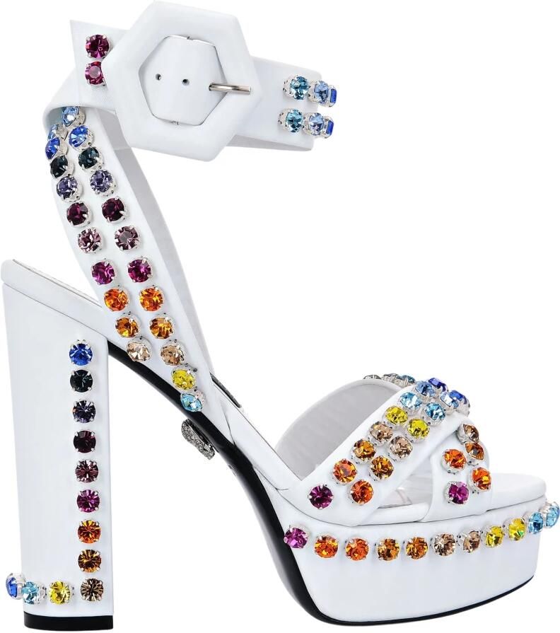 Philipp Plein Sandalen met Hoge Hakken en Kristallen
