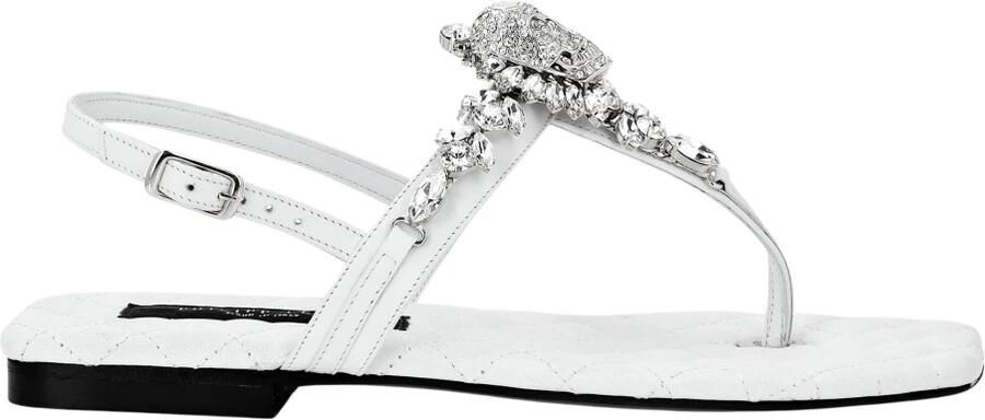 Philipp Plein Sandals Flat Crystal Skull with Crystals - Foto 2