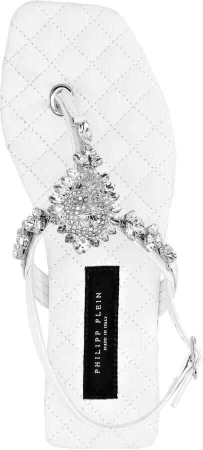 Philipp Plein Sandals Flat Crystal Skull with Crystals
