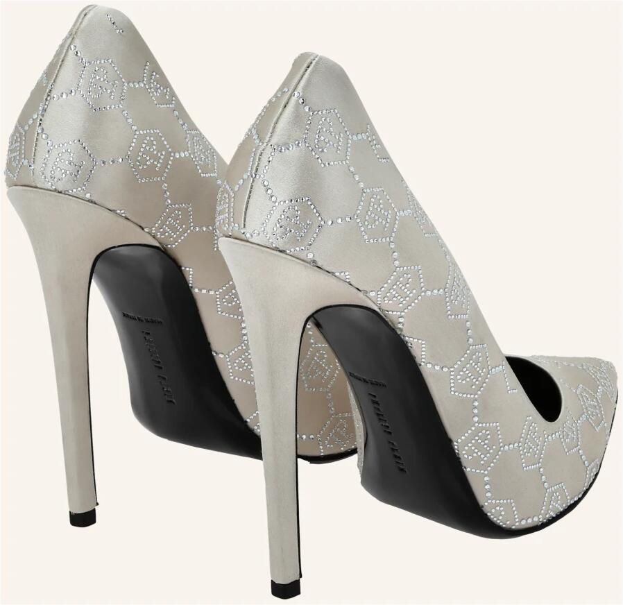 Philipp Plein Satijnen Decollete Hi-Heels Monogram Strass - Foto 2