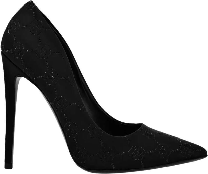 Philipp Plein Satijnen Decollete Hi-Heels Strass Monogram